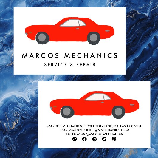 MECHANIC Automobile Classic Car Auto Reparatur CUS Visitenkarte
