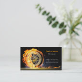 Mechanic Automotive Wheel Speed Flame Black Visitenkarte (Stehend Vorderseite)