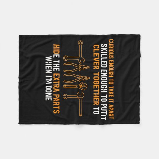 Mechanic Curious Enough To Take It Apart Funny Aut Fleecedecke (Vorderseite (Horizontal))