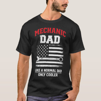 Mechanic Dad USA Flag Handyman Fathers Day Car Men T-Shirt