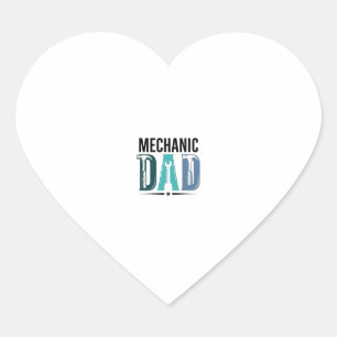 Mechanic Dad Vintage Tool Typography Design_1 Herz-Aufkleber