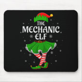 Mechanic Elf Christmas Family Girls Women Elf Squa Mousepad (Vorne)