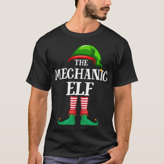 Mechanic Elf Matching Familie Weihnachten Pajama T-Shirt (Vorderseite)