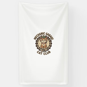 Mechanic Garage Katze POD Vektorgrafik - Mechanic  Banner