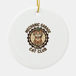 Mechanic Garage Katze POD Vektorgrafik - Mechanic  Keramik Ornament
