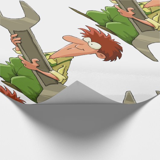 Mechanic Giant Spanner Geschenkpapier (Ecke)