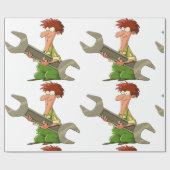 Mechanic Giant Spanner Geschenkpapier (Flach)