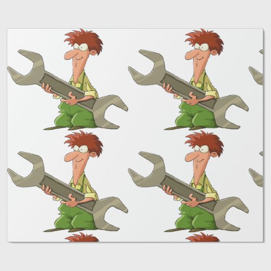 Mechanic Giant Spanner Geschenkpapier (Flach)