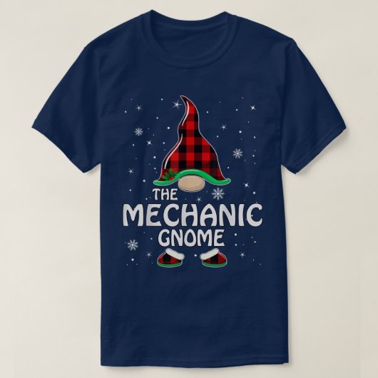 Mechanic Gnome Buffalo Kariert Matching Family Chr T-Shirt (Design vorne)