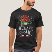 Mechanic Gnome Red Plaid Matching Family Christmas T-Shirt (Vorderseite)