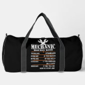 Mechanic Hourly Rate Chart Duffle Bag (Vorderseite)