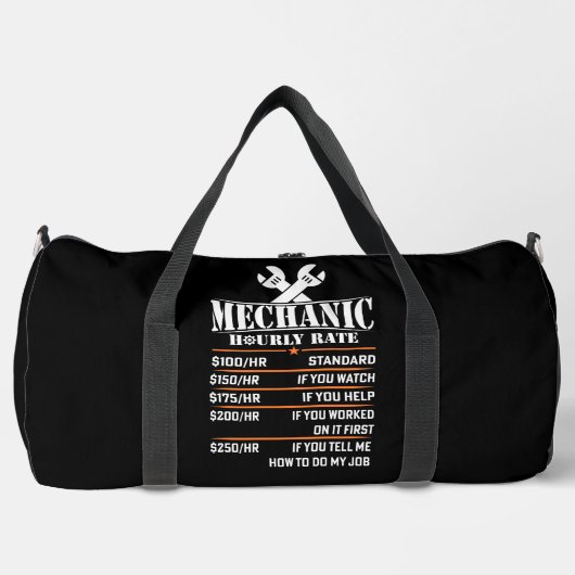 Mechanic Hourly Rate Chart Duffle Bag (Vorderseite)