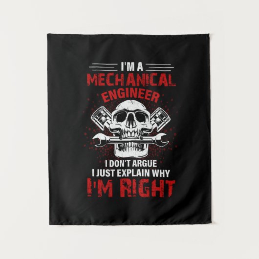 Mechanic I Am A Mechanical Engineer Wandteppich (Vorderseite)