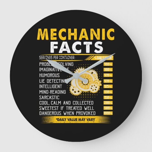 Mechanic Lovers | Mechanic Facts Große Wanduhr (Vorderseite)