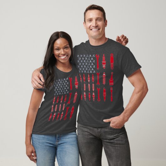Mechanic Patriotic Mechanic USA Flag T-Shirt (Unisex)