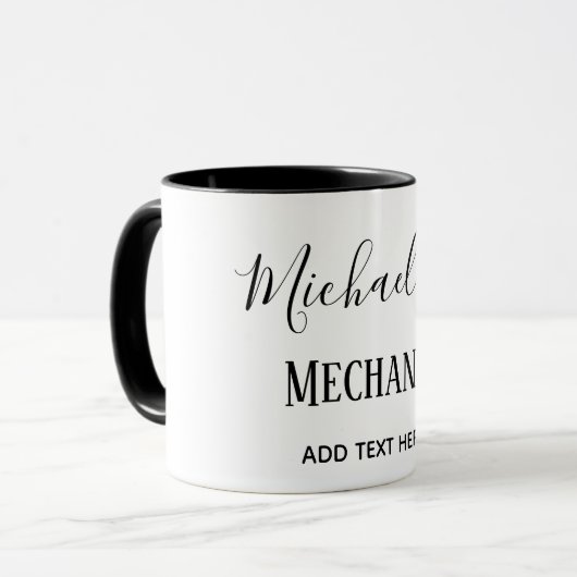 MECHANIC Personalisierte Geschenke CLASSIC Schwarz Tasse (Vorderseite Links)