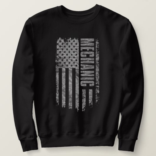 Mechanic USA-Flagge Distressed-Design Sweatshirt (Design vorne)