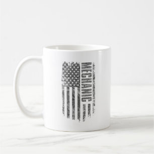Mechanic USA-Flagge im Distressed-Design Kaffeetasse