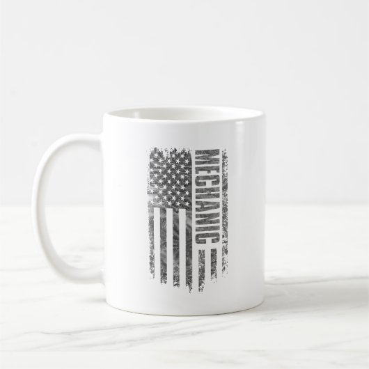 Mechanic USA-Flagge im Distressed-Design Kaffeetasse (Links)