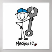 Mechanic With Wrench Stick Figure Poster (Vorne)