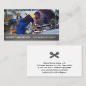 Mechanic Working on Engine | Car Repairman Visitenkarte (Vorne/Hinten)