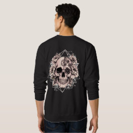 "Mechanical Bloom" – Gothic Skull with Floral Gear Sweatshirt
