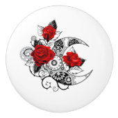 Mechanical Crescent with Red Roses Keramikknauf (Vorderseite)