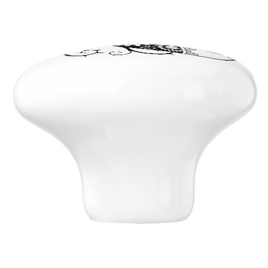 Mechanical Crescent with Red Roses Keramikknauf (Seitenansicht)