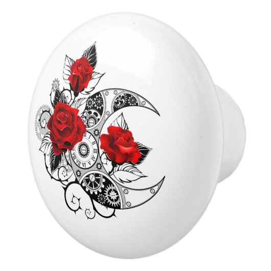 Mechanical Crescent with Red Roses Keramikknauf (Rechts)