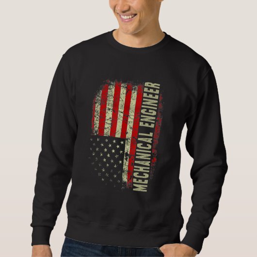 Mechanical Engineer 4th July US Flag Patriotic Eng Sweatshirt (Vorderseite)