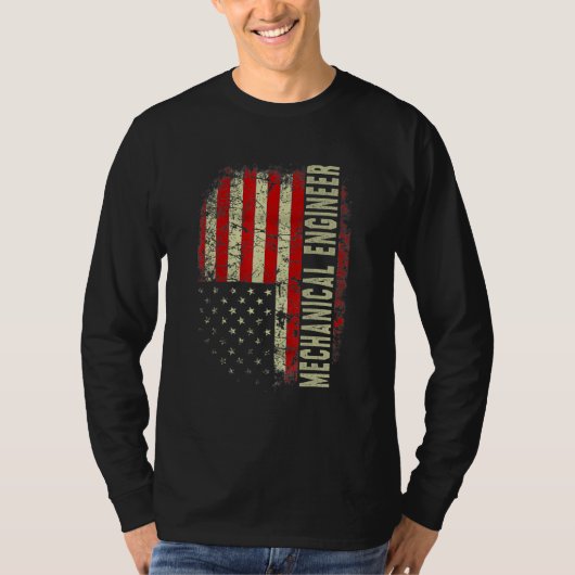 Mechanical Engineer 4th July US Flag Patriotic Eng T-Shirt (Vorderseite)