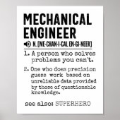 Mechanical Engineer Dictionary Definition Poster (Vorne)