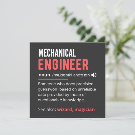 Mechanical ENGINEER Einladung (Stehend Vorderseite)