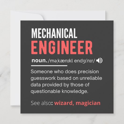 Mechanical ENGINEER Einladung (Vorderseite)