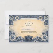 Mechanical Engineer Graduation RSVP Karte (Vorderseite)