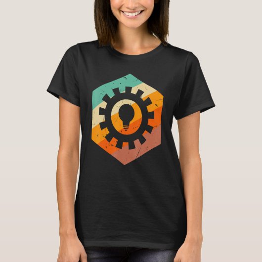 Mechanical Engineer Retro Engineering Gear Engine T-Shirt (Vorderseite)