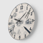 Mechanical Engineer STEM Office & Workshop Decor Große Wanduhr (Winkel)