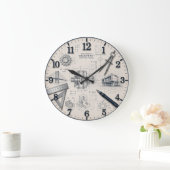 Mechanical Engineer STEM Office & Workshop Decor Große Wanduhr (Zuhause)