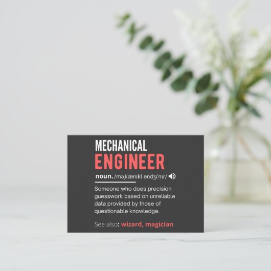 Mechanical ENGINEER Visitenkarte (Stehend Vorderseite)