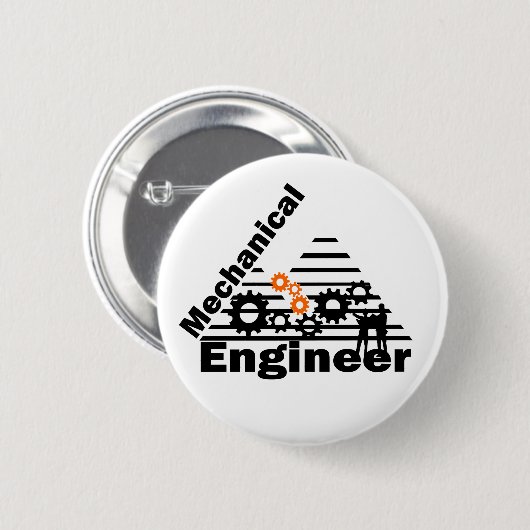 Mechanical Engineering Funny Engineer Button (Vorne & Hinten)