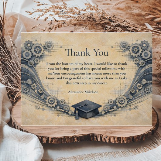 Mechanical Engineering Graduate Party Dankeskarte