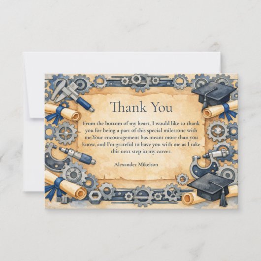 Mechanical Engineering Graduation Dankeskarte (Vorderseite)