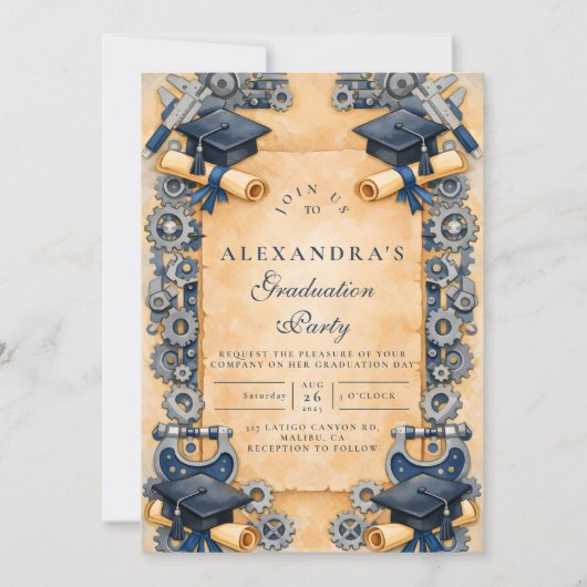 Mechanical Engineering Graduation Einladung (Vorderseite)