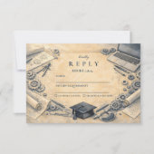 Mechanical Engineering Graduation Party RSVP Karte (Vorderseite)