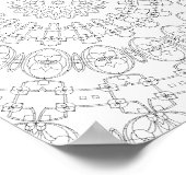 Mechanical Petal Rings Coloring Page Pattern Art Poster (Ecke)