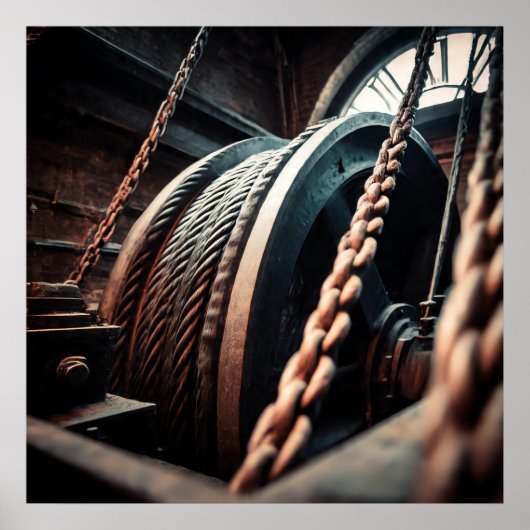 Mechanical Power: Winding Drum and Drive Cable Poster (Vorne)