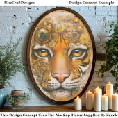 Mechanical Steampunk Tiger Face ER1L Decoupage Seidenpapier