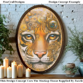 Mechanical Steampunk Tiger Face ER1R Decoupage Seidenpapier