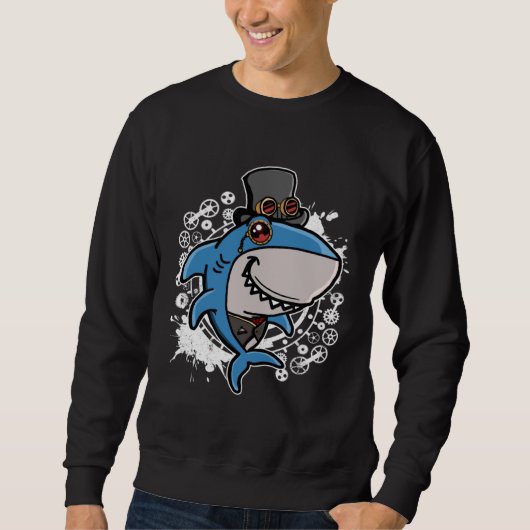 Mechanical Victorian Steampunk Shark Sweatshirt (Vorderseite)