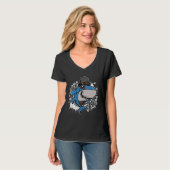 Mechanical Victorian Steampunk Shark T-Shirt (Vorderseite Vollansicht)